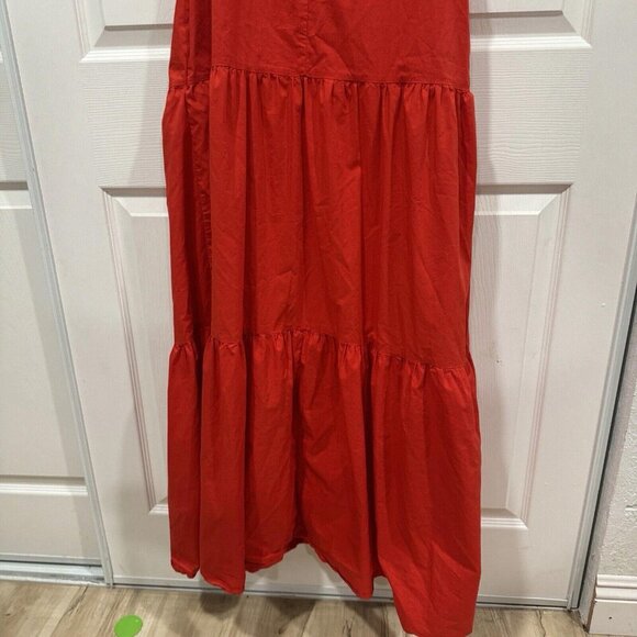 Code X Mode Cotton Blend Red Tailored Maxi Dress, Size Xsmall Xs - Picture 9 of 12